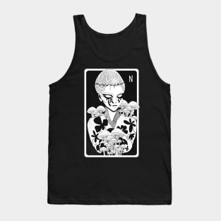 Lady Nature - black and white illustration Tank Top